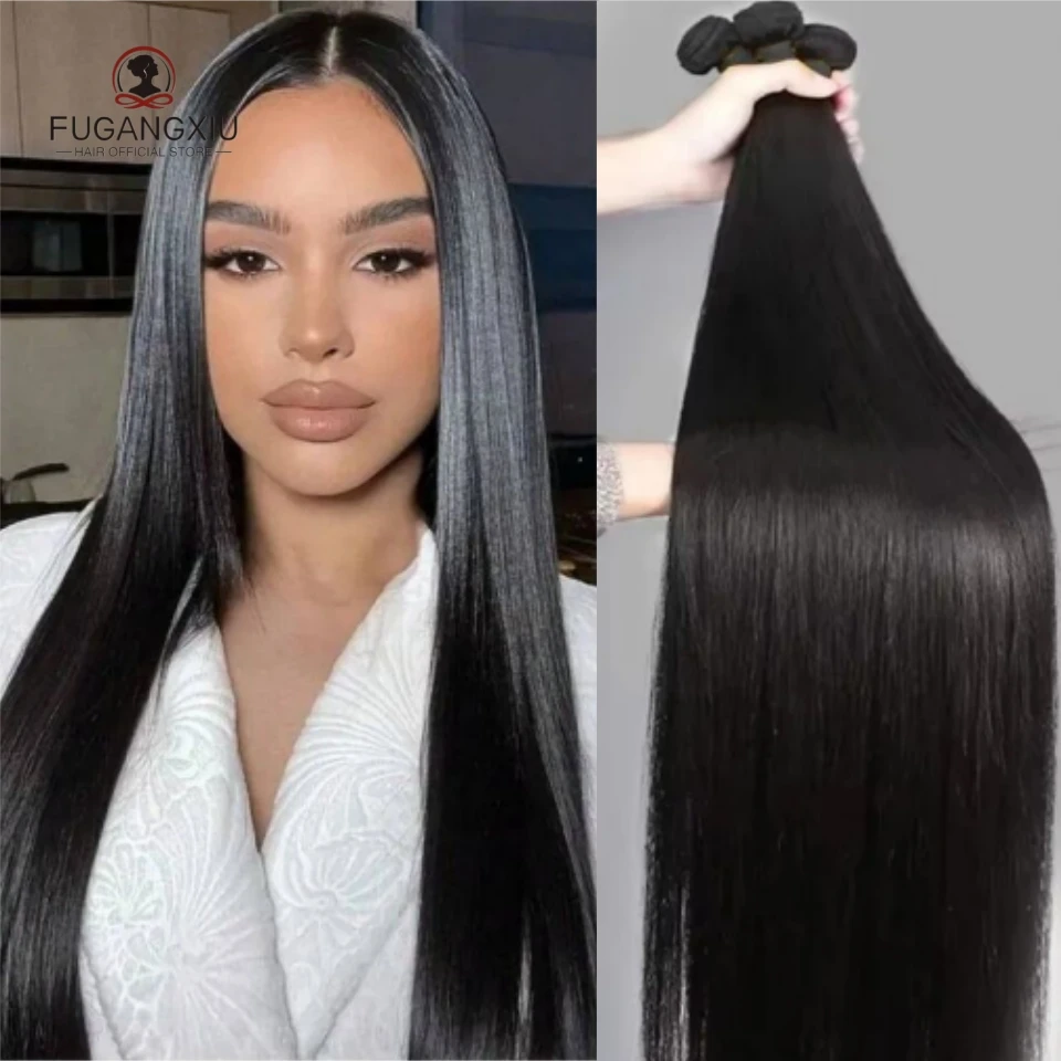 

12A Прямые пучки волос Необработанные бразильские человеческие волосы для наращивания для чернокожих женщин Натуральный цвет 3/4 Пучки волос Remy Длинные 30 дюймов