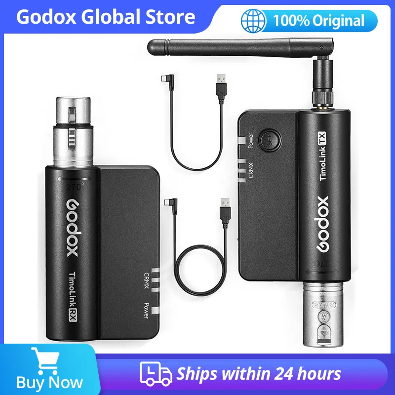 Godox TimoLink TX RX Wireless DMX  Transmitter Receiver Set Automatic Frequency Hopping Built-in CRMX Lumenradio