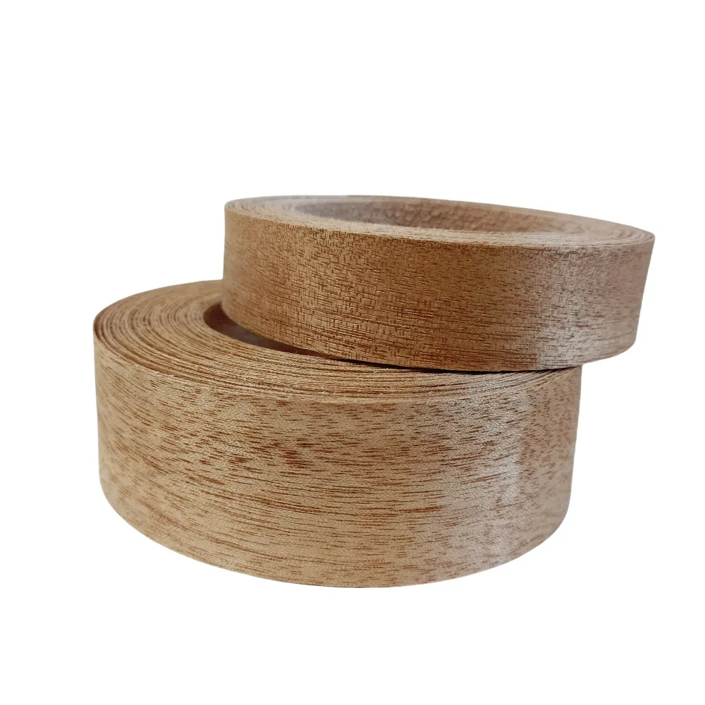 26mm/38mm Pre-glued Okoume Wood Edge Banding Tape,Iron-On Veneer Edging Self Adhesive, Used For Furniture Cabinet Kitchen Repair