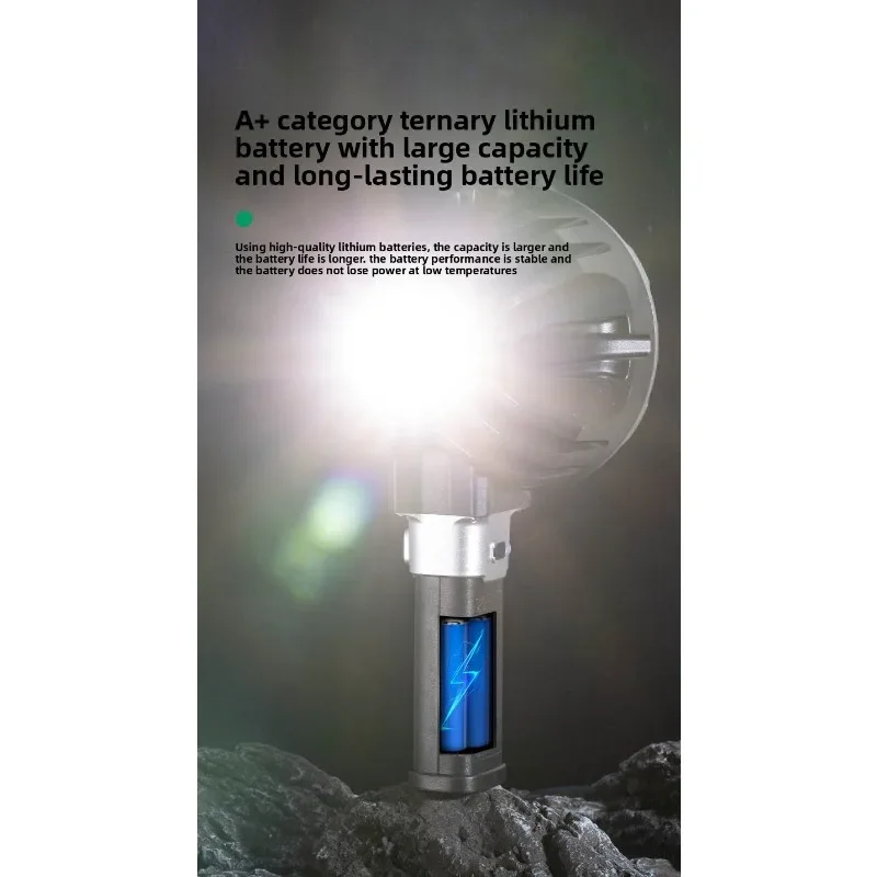 مصباح يدوي XHP70 جديد مع أضواء أمامية وخلفية: عالي الطاقة، قابل لإعادة الشحن، يدوم طويلاً للعمل والطوارئ #6