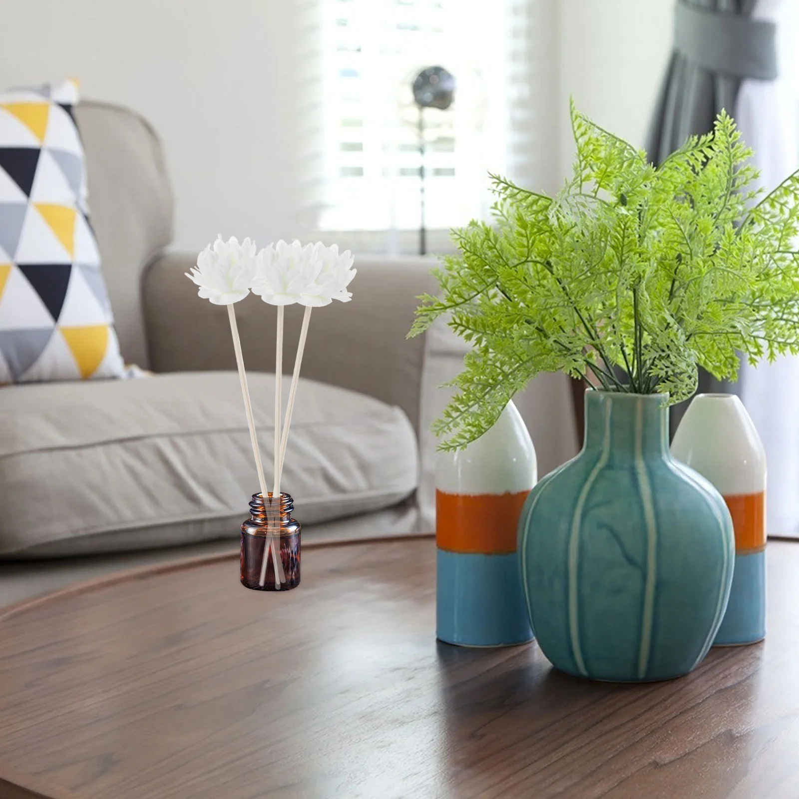

6Pcs Fake Chrysanthemum Aroma Diffuser Sticks Decorative Flower Wooden Aromatherapy Stick Room Fragrance Essential Oil Diffuser