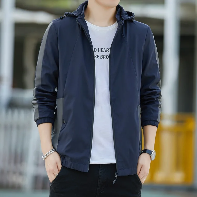 Men's Fashionable Hooded Jacket Trendy Sportswear Casual Wear Long-Sleeved New Spring Autumn for Teenagers