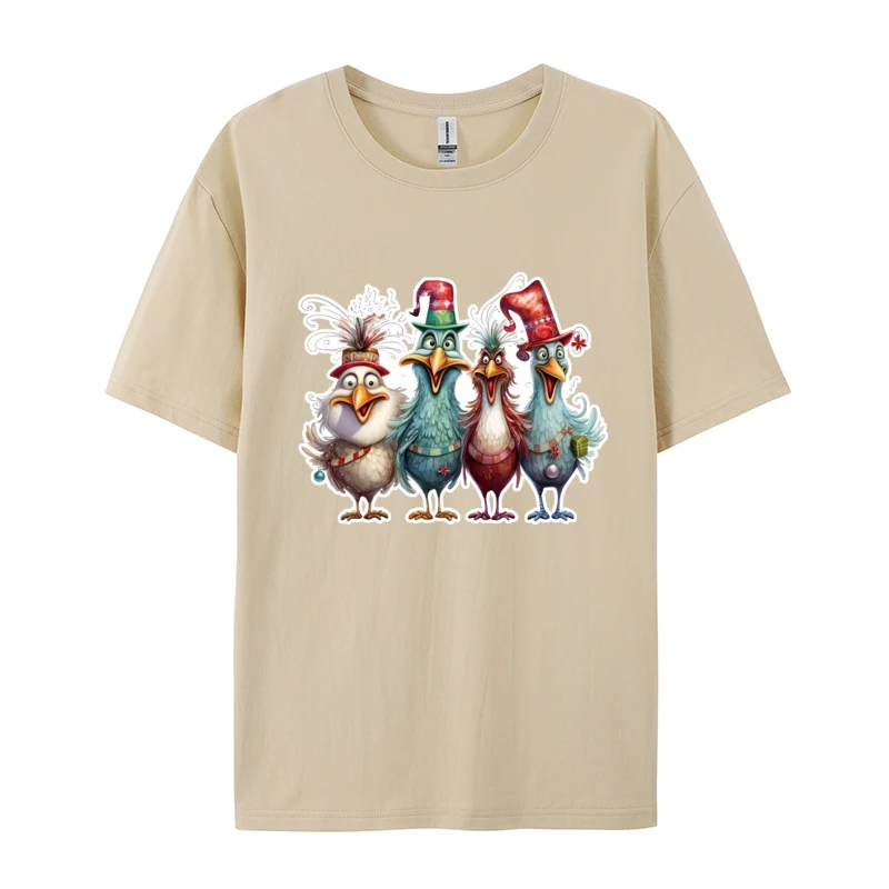 Choir T-Shirt Men Brand New Printed T Shirt New Year Day Tshirts Funny Cotton Four Cute Chicken Tops & Tees