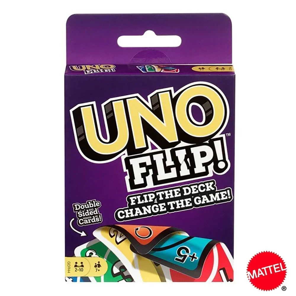 Mattel UNO FLIP! Games Family Funny Entertainment Board Game Fun Playing Cards Kids Toys Gift Box uno Card Game