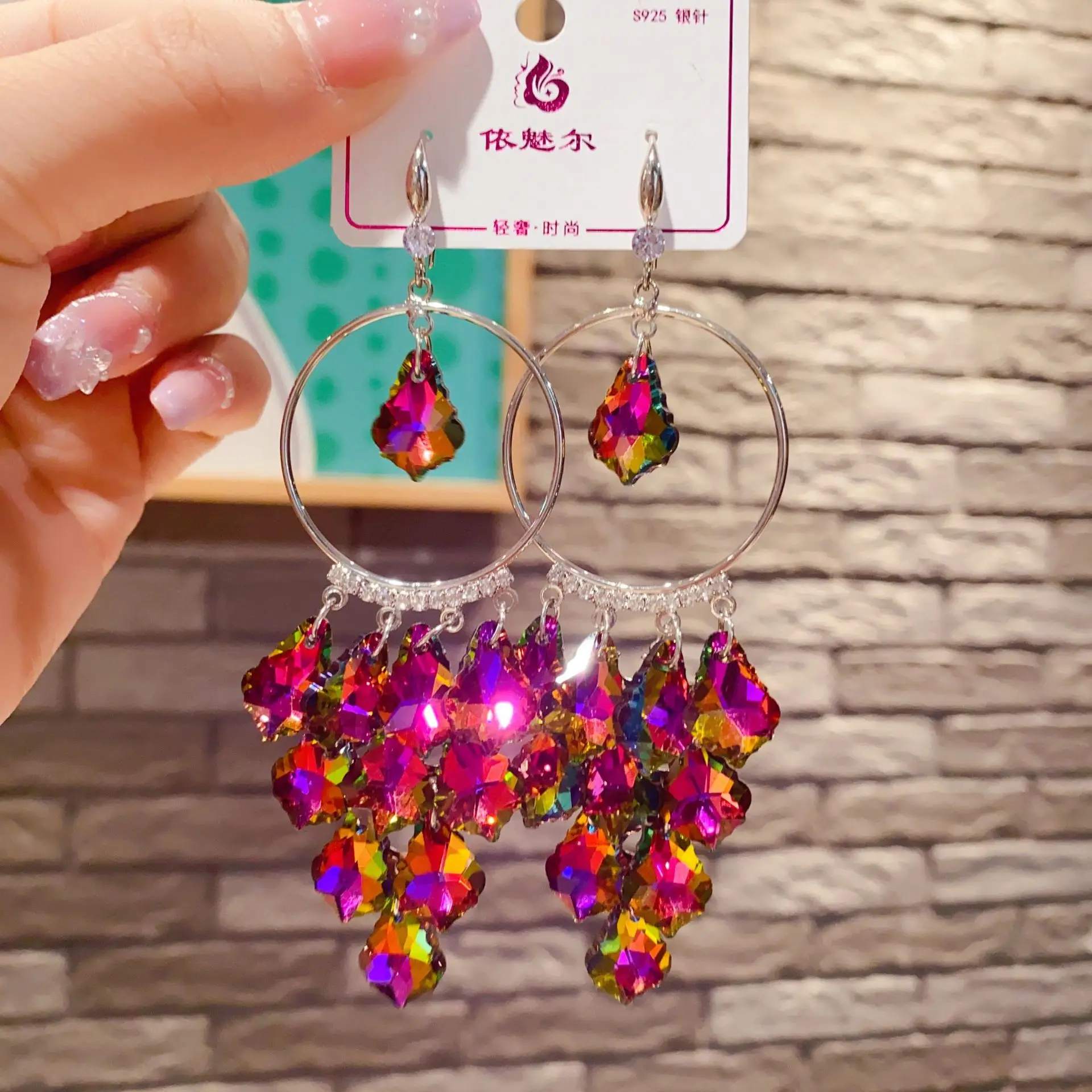 Luxury Crystal Earrings for Women Charming Artifical Crystal Dangling Earrings Wedding Party Jewelry
