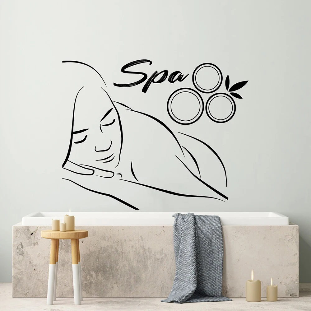 SPA Beauty Salon Wall Decals Spa Therapy Beauty Vinyl Wall Sticker SPA Beauty Salon Home Decor Sticker Spa Wellness Decals A656