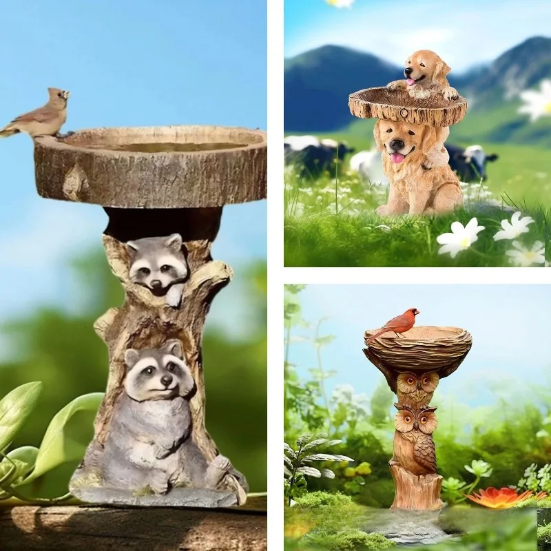 Garden Resin Craft Decoration Small Animal Bird Feeder Hummingbird Outdoor Garden Courtyard Handmade Crafts Decoration Ornaments