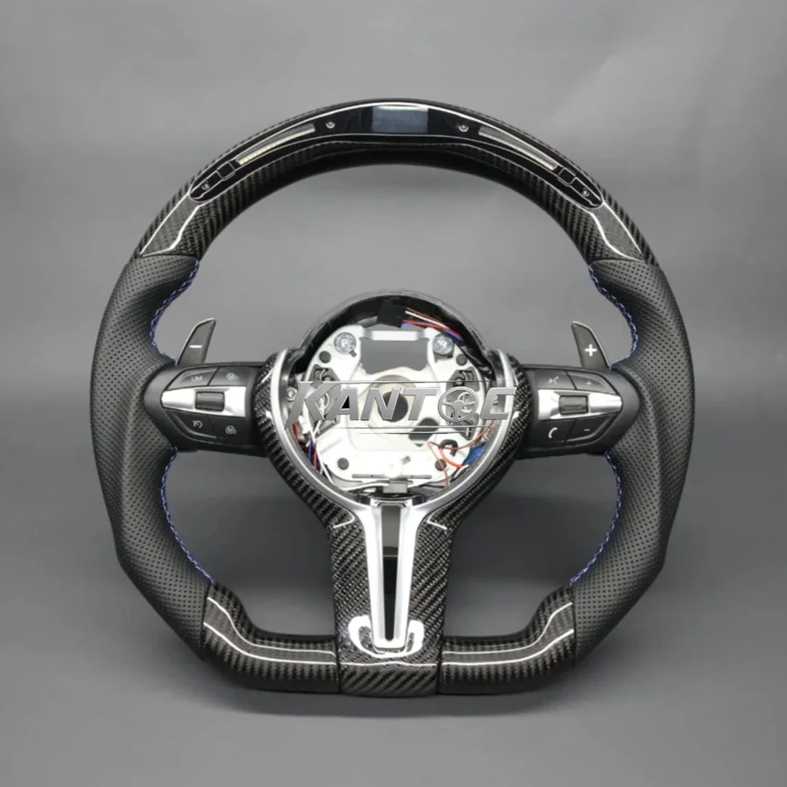 M Sport Modified LED Suede Carbon Fiber Full Set Steering Wheel for BMW X3 X4 X5 F10 F20 F30 F11 F44 F13 F15 F85 F23 Upgrade - view 2