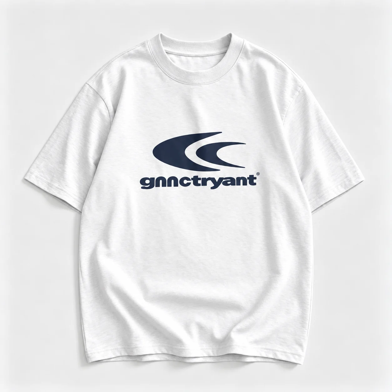 Gender-neutral logo printed T-shirt, gray loose streetwear, short-sleeved round-neck casual T-shirt, Y2K style
