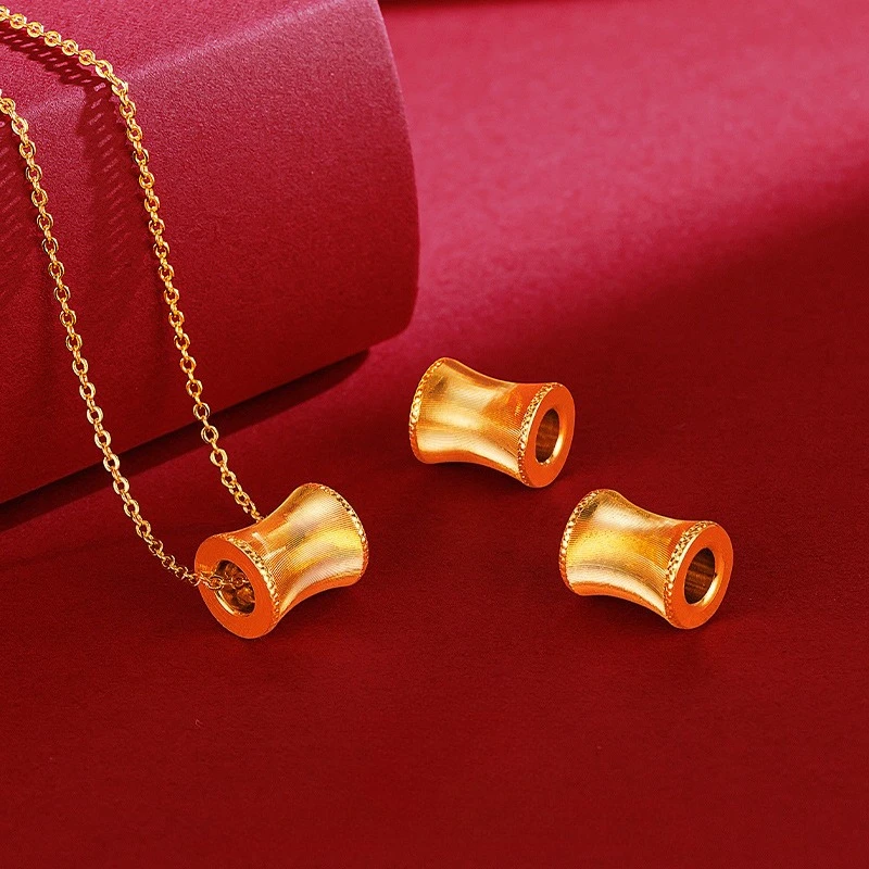 

Fashion 14k Gold Color Little waist bead pendant Necklace Chain for Women Wedding Birthday Necklace Jewelry Accessories Gifts