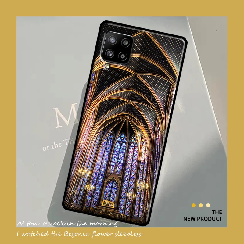 church gothic Sainte-Chapelle Stained Case For Samsung Galaxy A54 A34 A21S A12 A22 A32 A52 A72 A13 A33 A53 A73 A51 A71 A14 Cover