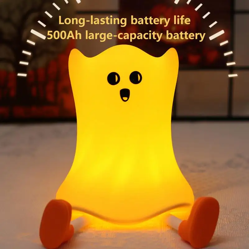 Cartoon Ghost Lamp Ghost Desk Lamp Table Decorations Cordless Night Lights Bedroom Atmosphere Lamp for Halloween Decor