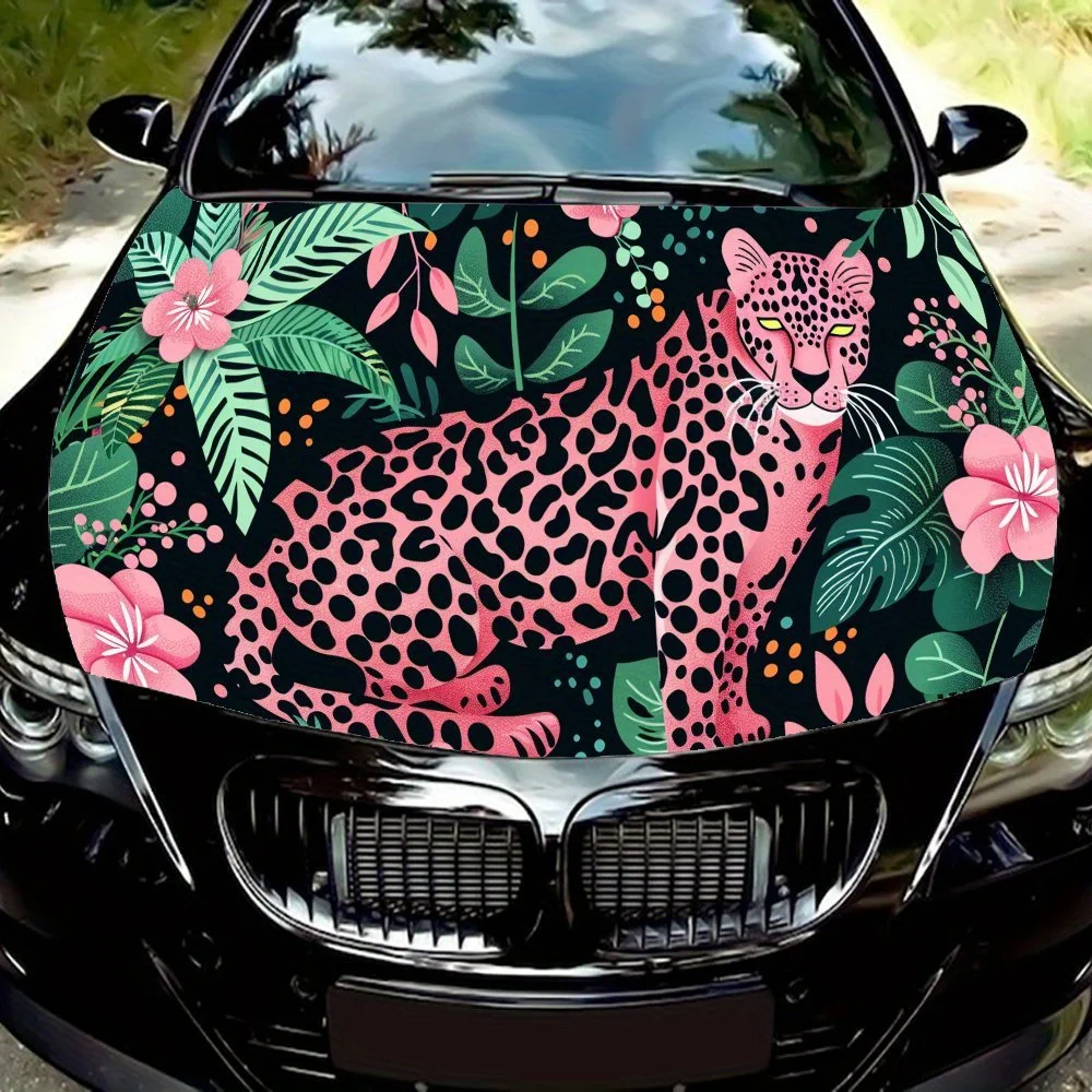

Dynamic Leopard Pattern car hood stickers, waterproof self-adhesive, scratch resistant, easy to stick, durable car PVC stickers,