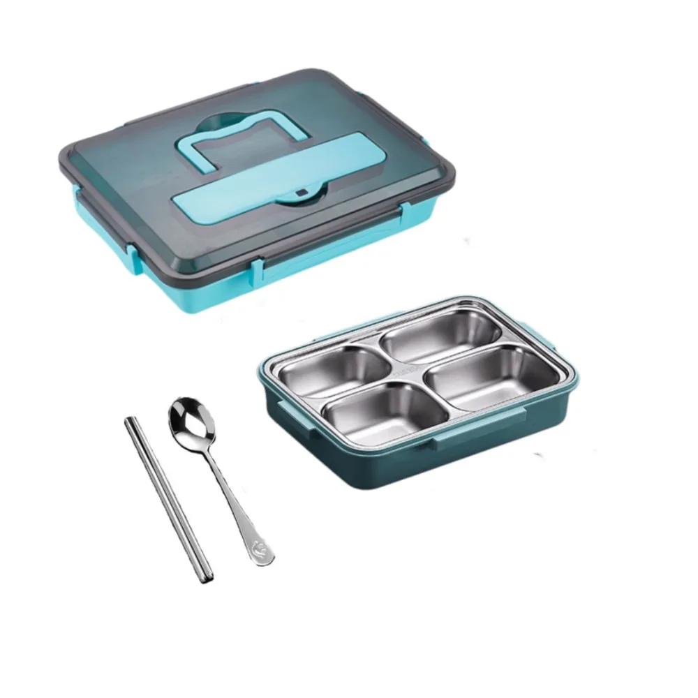 

Leakproof Stainless Steel Lunch Box Multi-Grid Food Grade Food Container with Cutlery Microwavable Insulated Lunch Box