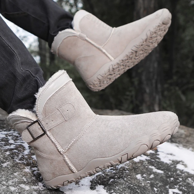 

Women's New Winter Cotton Shoes Plush Thicken Warm Comfort Snow Boots Outdoor Non Slip Fashion Buckle Strap Sports Casual Shoes
