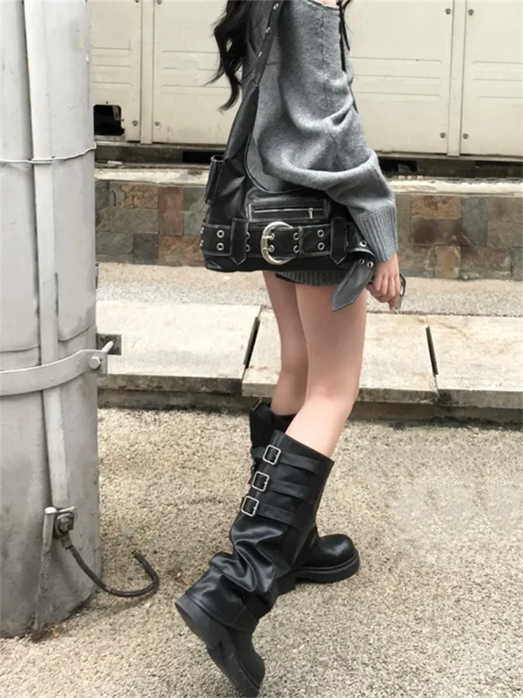 

Женские ботинки Thi Bot Pant Boots 2025 New Knight Long Tube Boot Versatile Big Tube Wrap Slim Sexy Girl Heap Boot Korean Sle