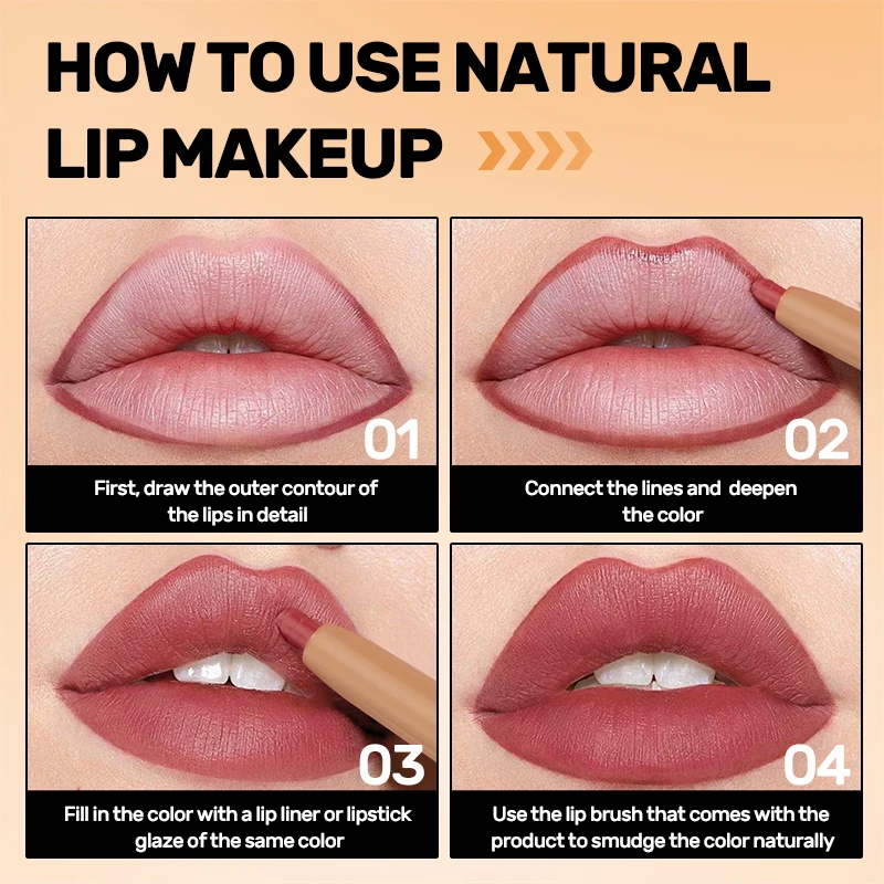 1 lápis labial 2 em 1, durável à prova d'água, fácil de colorir, sem desbotamento, adequado para todos os tipos de pele