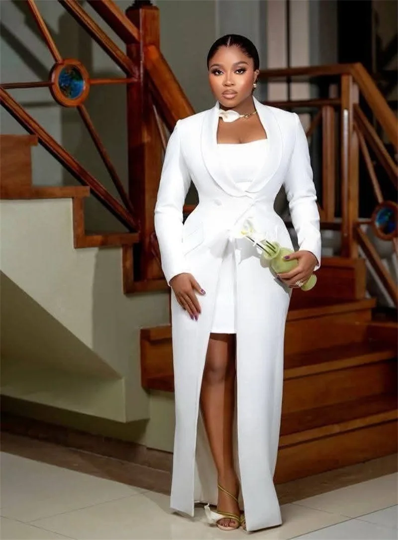 Garnitury damskie plus size, białe, jednoczęściowe, długie marynarki, sukienki na studniówkę, szyte na miarę, żakiety biurowe, smokingi ślubne, płaszcze bawełniane na imprezy.