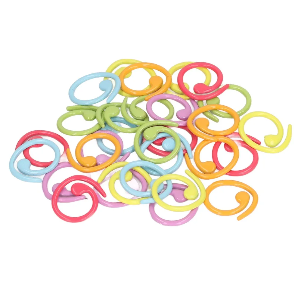 30pcs Durable Random Colors Knitting Stitch Rings Helical-Shaped Split Ring Design Crochet Markers Locking Markers Knitting