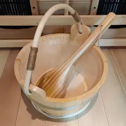 6 Liter Wooden Sauna Bucket Ladle SPA Accessory Handmade Garden Water Bucket