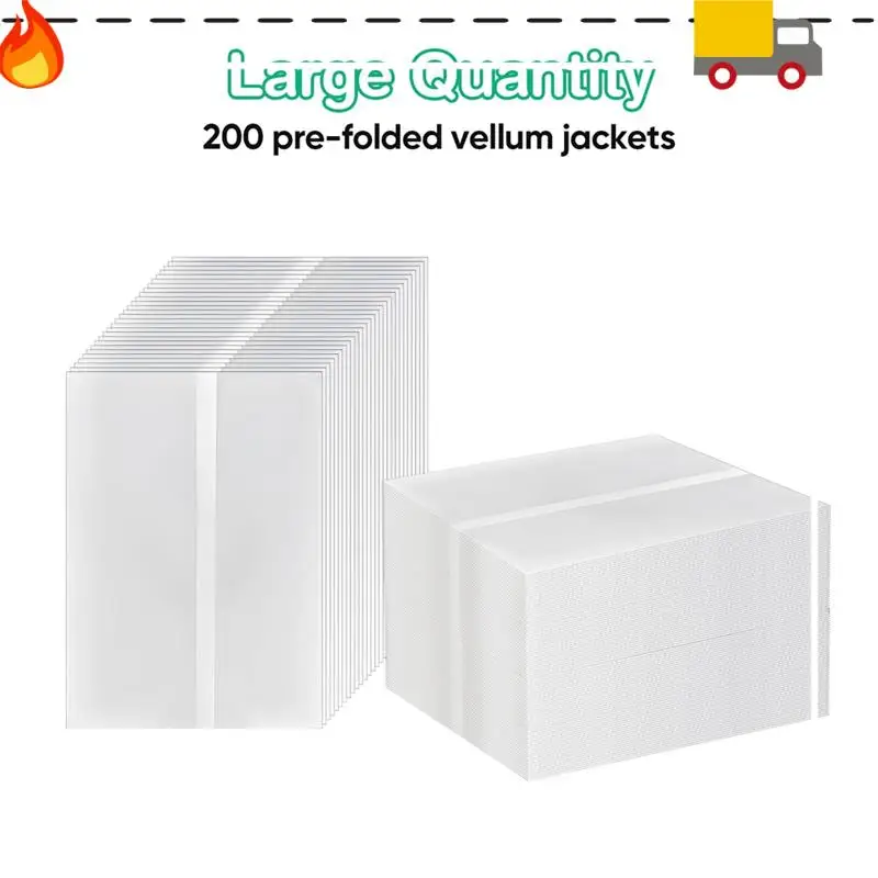 Discount-200 Pack Bulk Transparent Paper Envelope Liners Pre-Folded Packaging, Wedding Cards, Greeting Cards