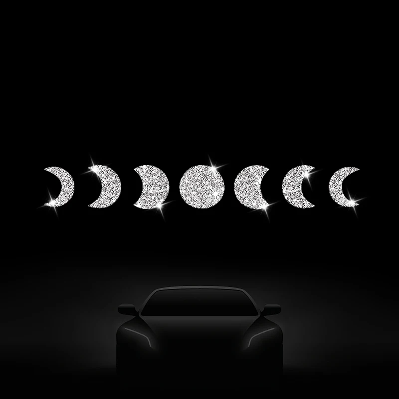 1pc of Moon Phase Sticker, Wall Sticker, Doors Sticker, Car Sticker, Car Window Decoration, Vinyl Sticker, Shiny Bright Sticker