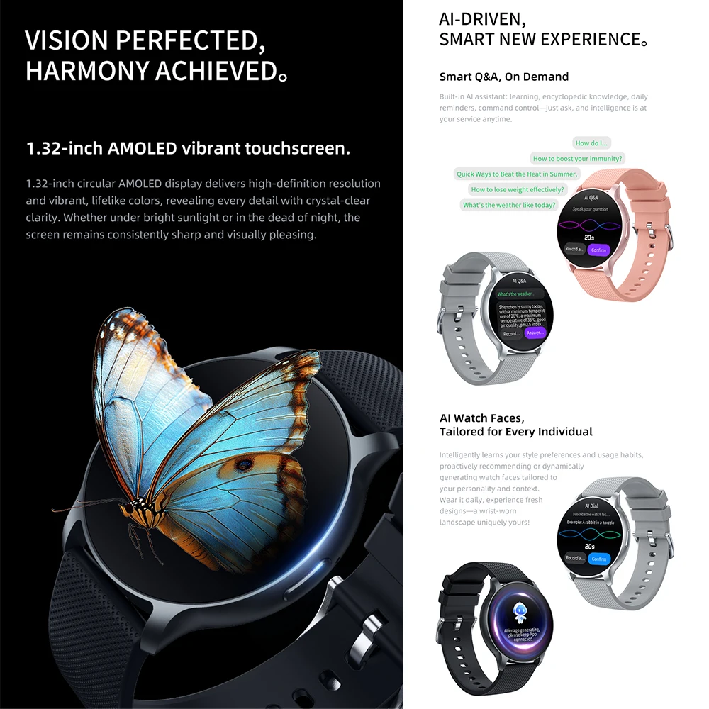 U23 1.32 inç Yuvarlak AMOLED E - Luxury Lifestyle Watches incelemesi ve fiyatı