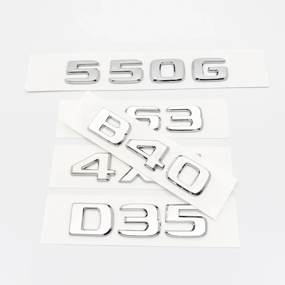 Chrome Silver Letters 550G 4X4 850 550 D35 B40 D6S B63 Emblem for Mercedes Benz Brabus G Car Fender Trunk Rear W464 Logo Sticker