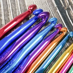 1/12/14pcs/set Single-head Crochet Alumina Crochet Multiple Colour Knitting Hook Needles for Jumbo Braiding Crochet Sewing Tools