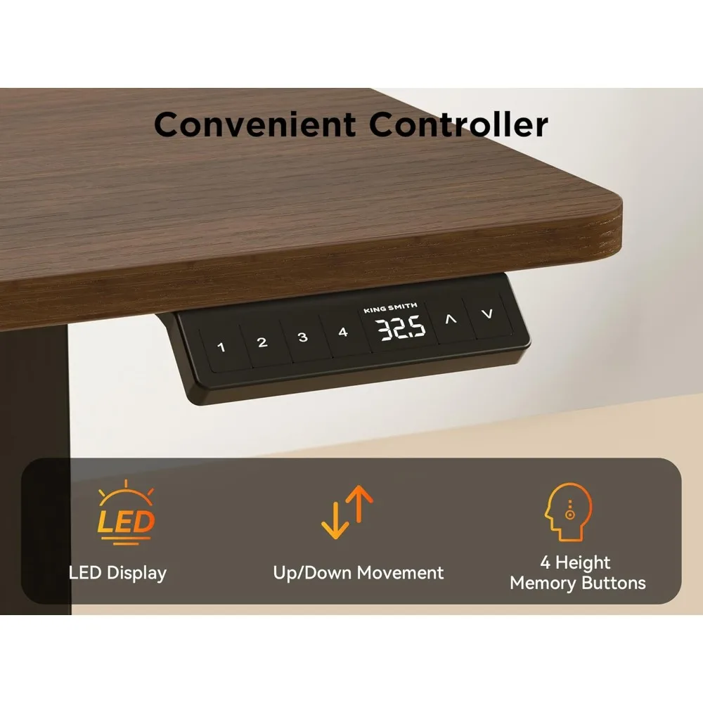 63X55 Inches Reversible L Shaped Standing Desk Height Adjustable with Cup Holder, Electric Corner Computer Desk, Sit Stand up