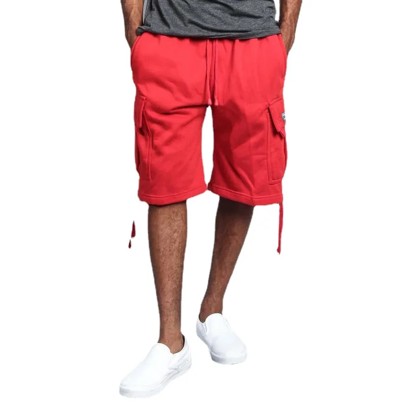 Nieuwe Zomer Vijf-Punt Overalls Mens Casual Multi-Pocket Losse Rechte Band Shorts