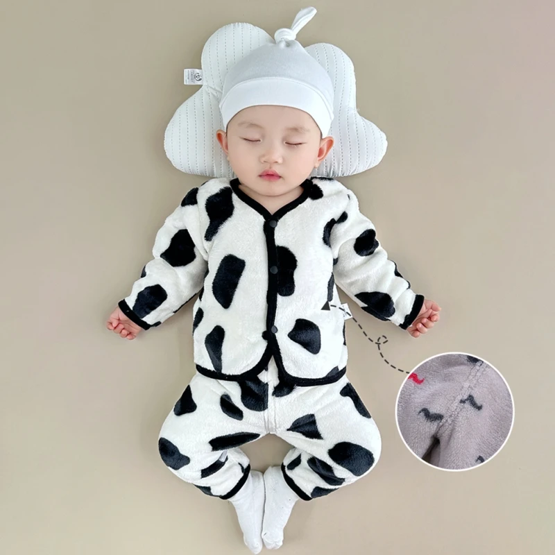 Autumn Winter 0-2 Years Old Baby Boys Girls Sleepwear Fashion Breathable Pajamas Set