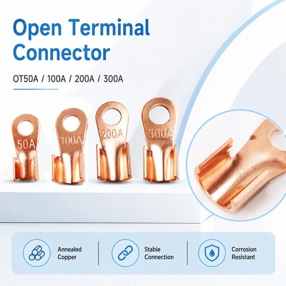 Home Decoration Copper Ot Terminal Non Insulated Wire Connector Bare Cable Terminal Terminal Block Battery Ring CrimpingTerminal