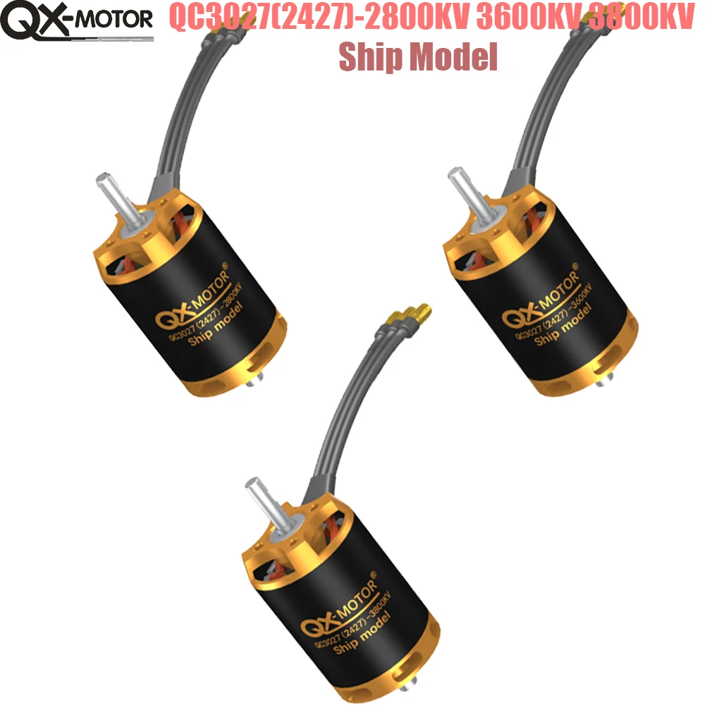 QX-MOTOR QC3027 2800KV 3600KV 3800KV Brushless Motor DIY RC Coreless Strong Torque Toy RC Car Ship Model Motor Accessories