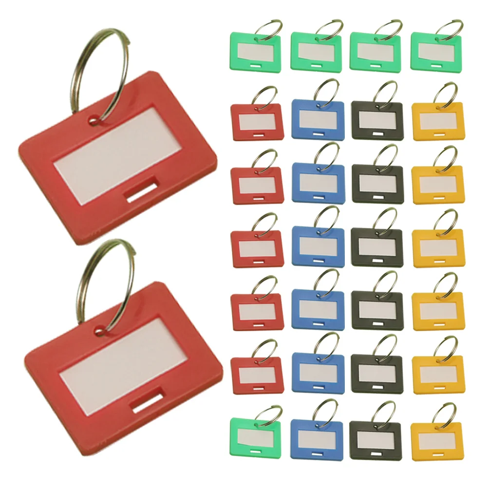 50 قطعة من علامات المفاتيح البلاستيكية على شكل دائري ملصقات مفاتيح ملونة لتنظيم أمتعة السفر والسيارة والمكتب المنزلي #3