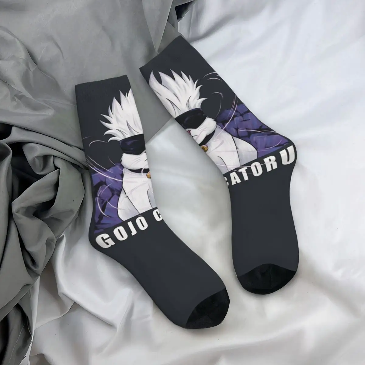 Funny Gojo Catoru Premium Sock for Men Hip Hop jujutsu kaisen Pattern Printed Boys Crew Sock Casual Gift official-website fugees image 5