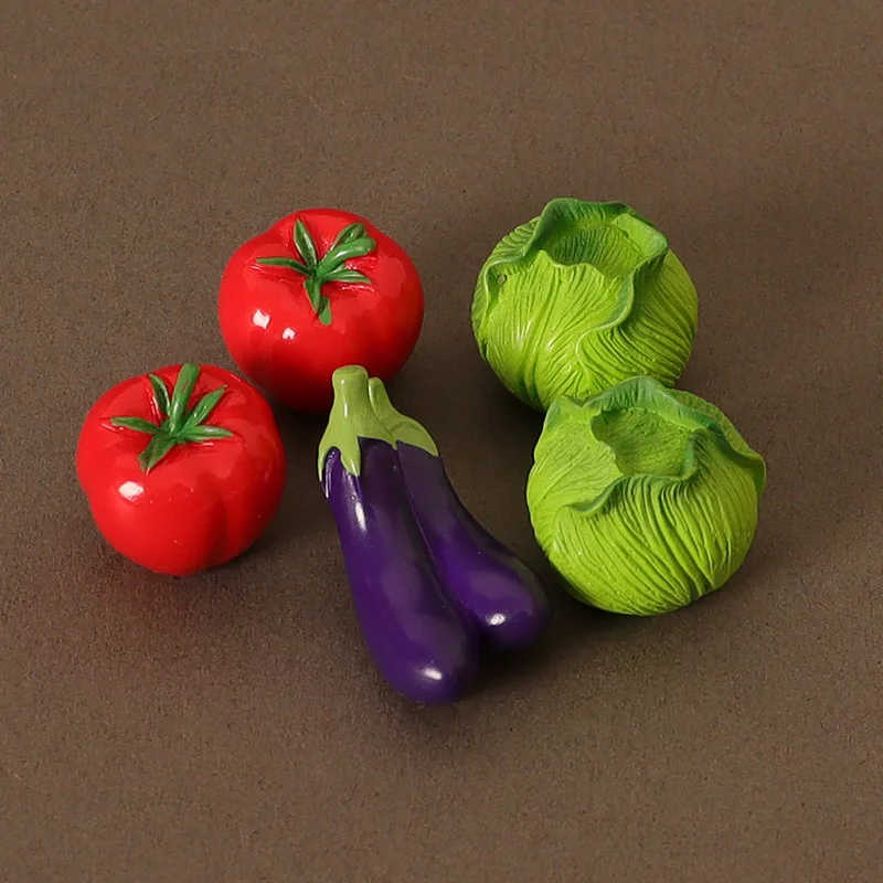 8Pcs/set 1/12 Dollhouse Simulated Vegetables Miniature Kitchen Food Chili Tomato Eggplant For Dolls House Life Scene Accessories