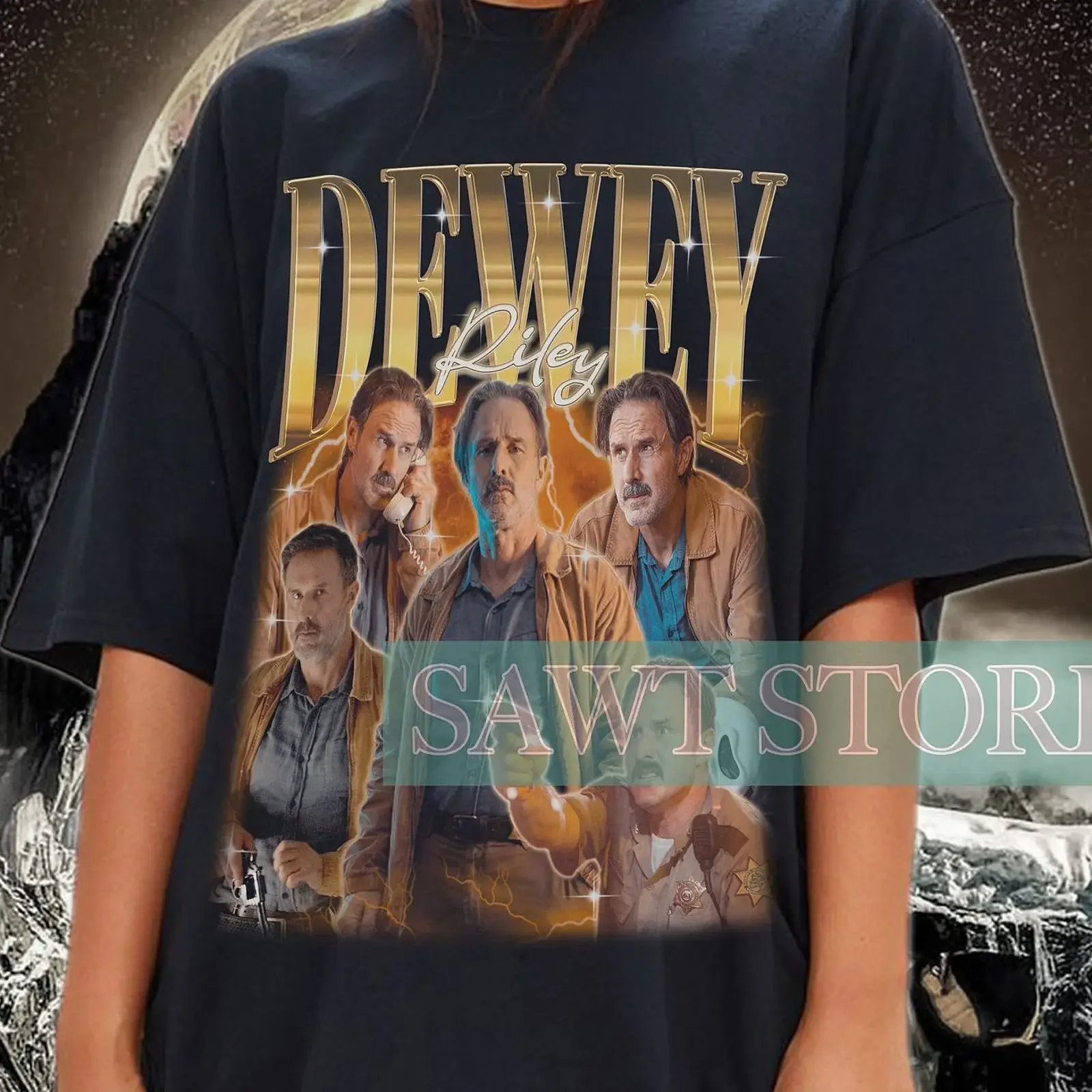 Retro Dewey Riley T Shirt vintage Washed homme Comfortable Versatile Stretched streetwear Stylish Top For Everyday Wear