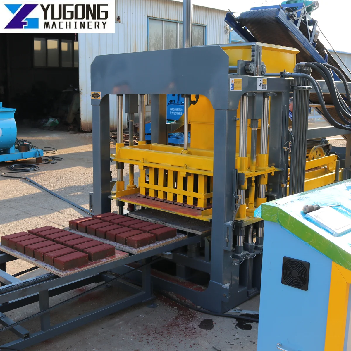 YG Interlocking Block Making Machine QT4-15C Hydraulic Press Brick Machine Concrete Hollow Brick Making Machinery