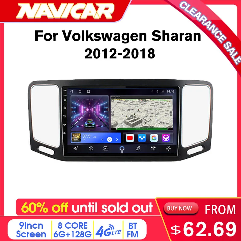 

Clearance 60% off 2Din Android10 8G+128G Car Radio For VW Volkswagen Sharan 2012-2018 Carplay 8Core GPS Navigation android audio