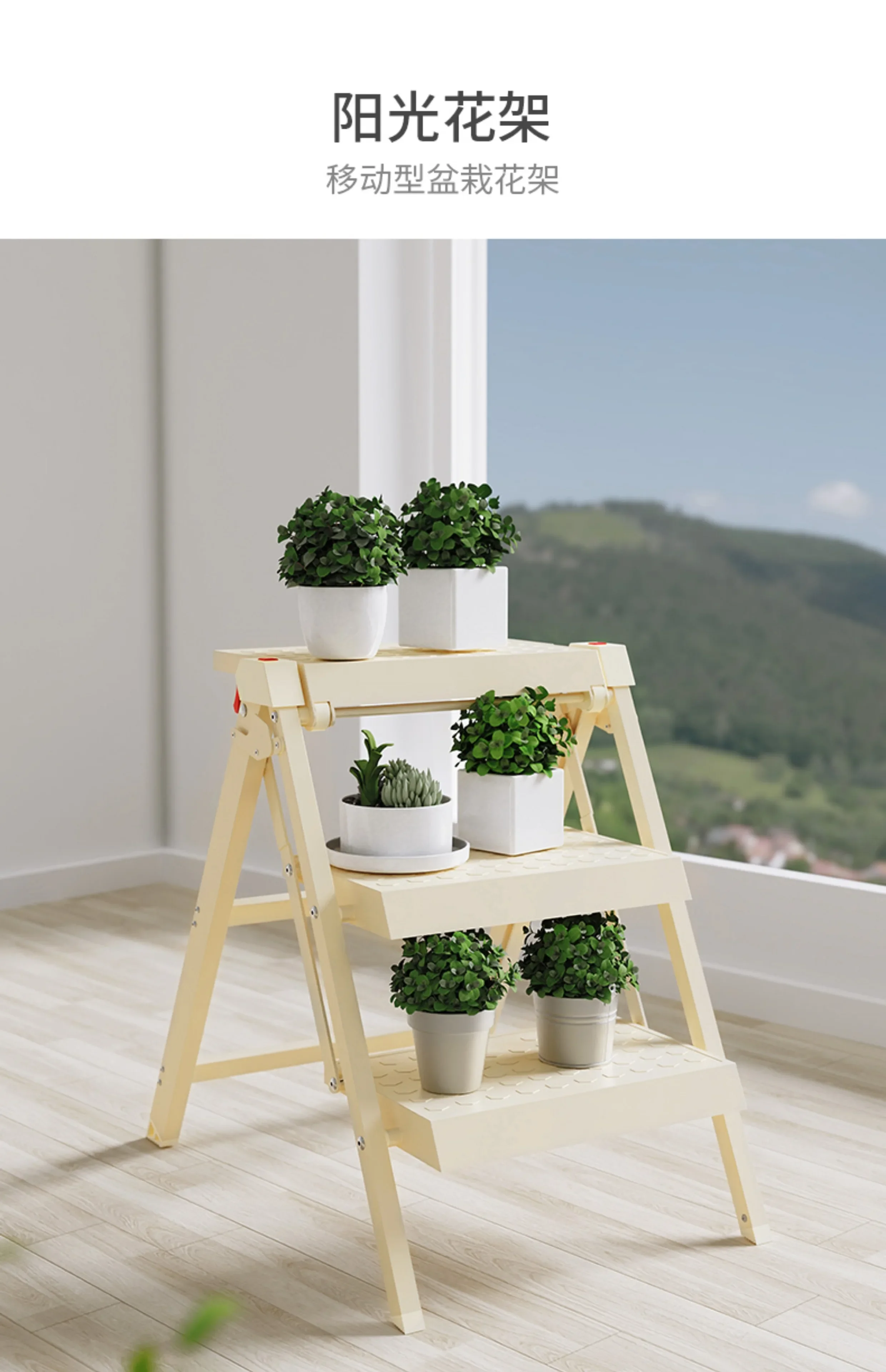 Ladder Household Folding Retractable Small Lightweight Four-Step Ladder Stool Multifunctional Herringbone Ladder