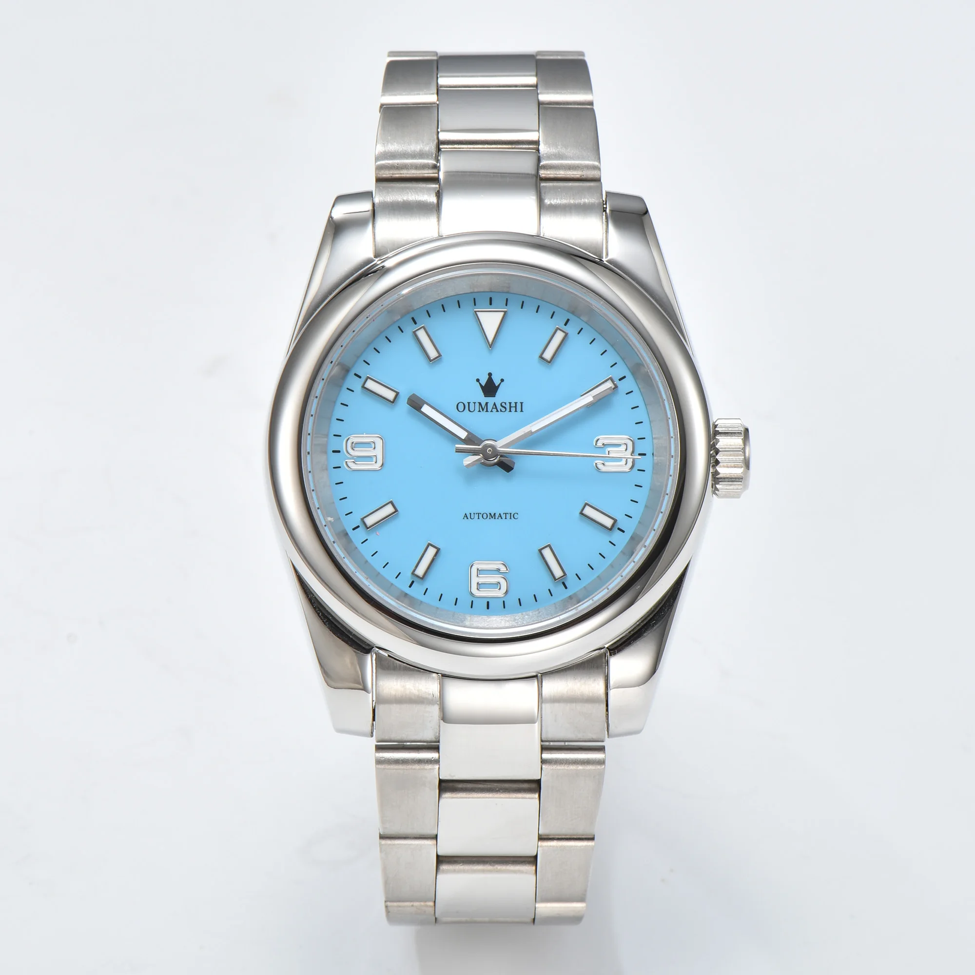 นาฬิกากันน้ำสำหรับผู้ชาย, นาฬิกา NH35ทำจากแก้วแซฟไฟร์มีเส้นผ่านศูนย์กลาง39มม. ทำจากแก้วแซฟไฟร์กันน้ำได้100