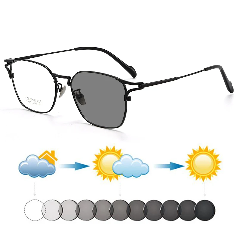 

Men Retro Ultralight Brand Titanium Photochromic Reading Sunglasses Male Farsighted Hyperopia Sun Shades Dark Glasses Sunnies