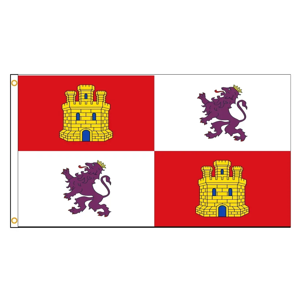 

3X5Fts 90X150cm Spain Spanish Flag of Castile and Leon Flag Decor,flag Decoration Banner