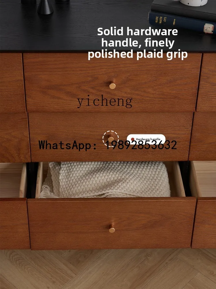 medieval solid wood nine-chest cabinet, bedside storage, living room retro dining side drawer, entrance cabinet
