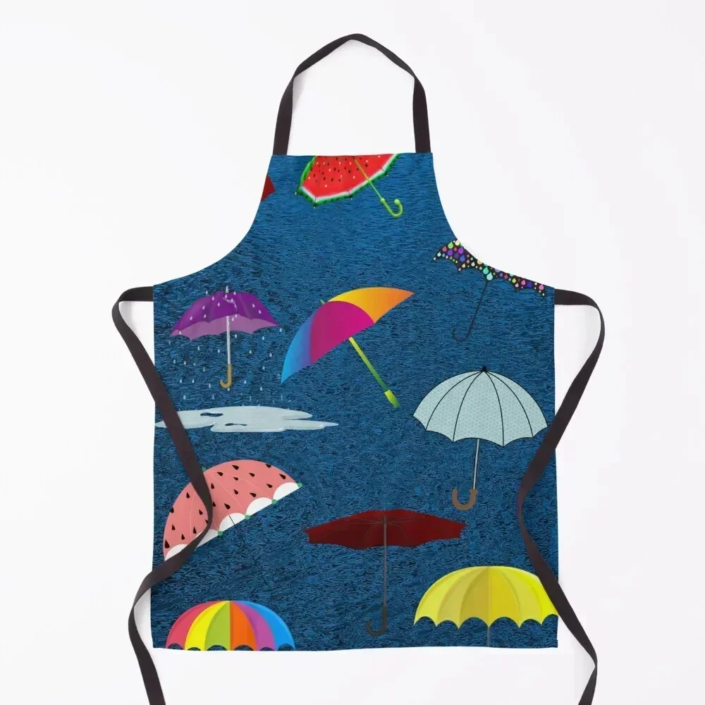 

Umbrellas pattern Apron Kitchen Novel Kitchen Accessories Trim Cloth waterproof for women nail tech supplies Apron