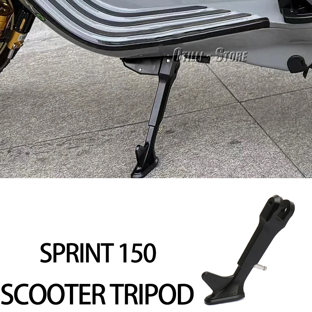 

Motorcycle Kickstands Scooter Tripod Foot Bracket CNC Aluminum Side Stands Footed Bracket For Vespa Primavera Sprint 150 125