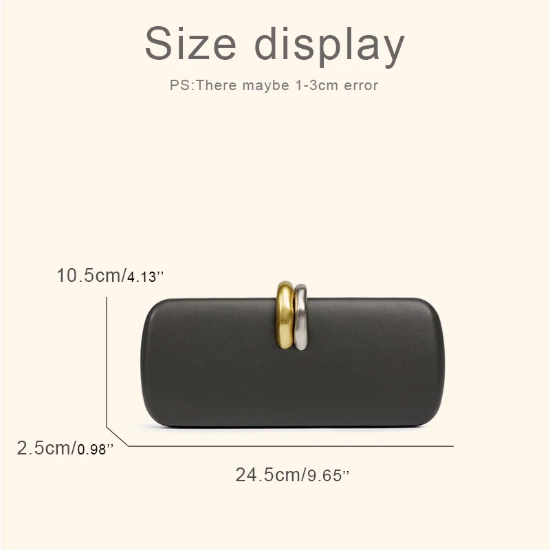 Box Rigd Clutch With Metal Detail Evening Bags For Women Luxury Designer Handbag And Purses 2025 New In PU Chain Strap Shoulder