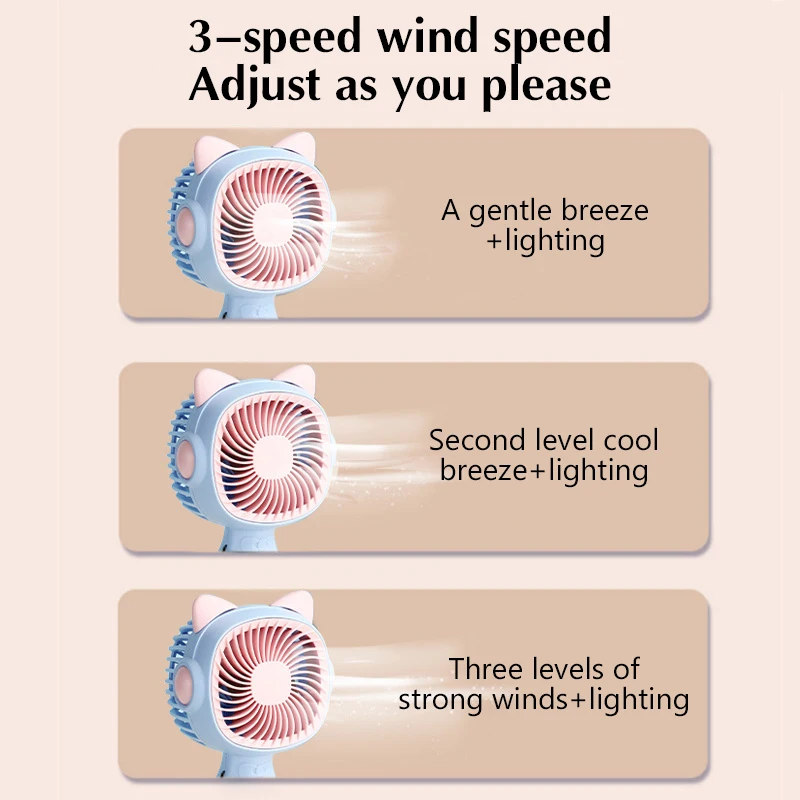 새로운 미니 팬 편리한 크리 에이 티브 작은 팬 휴대용 포켓 휴대용 팬 경량 조절 귀여운 작은 팬 학생 선물