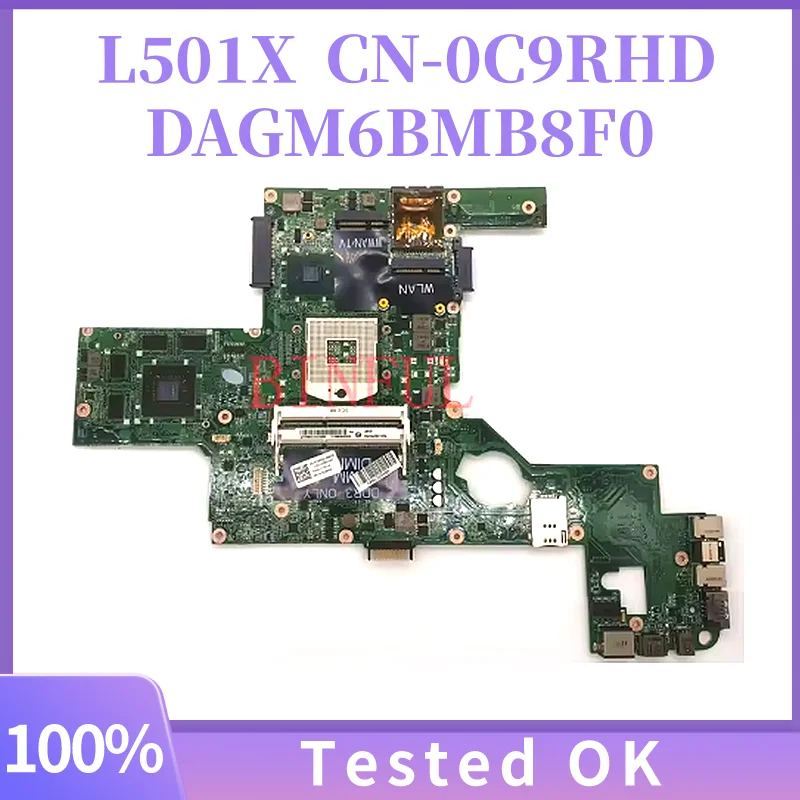 

DAGM6BMB8F0 для DELL XPS 15 L501X, материнская плата для ноутбука 1 ГБ 0C9RHD CN-0C9RHD HM57 GT420M GPU DDR3, 100% тест, хорошо